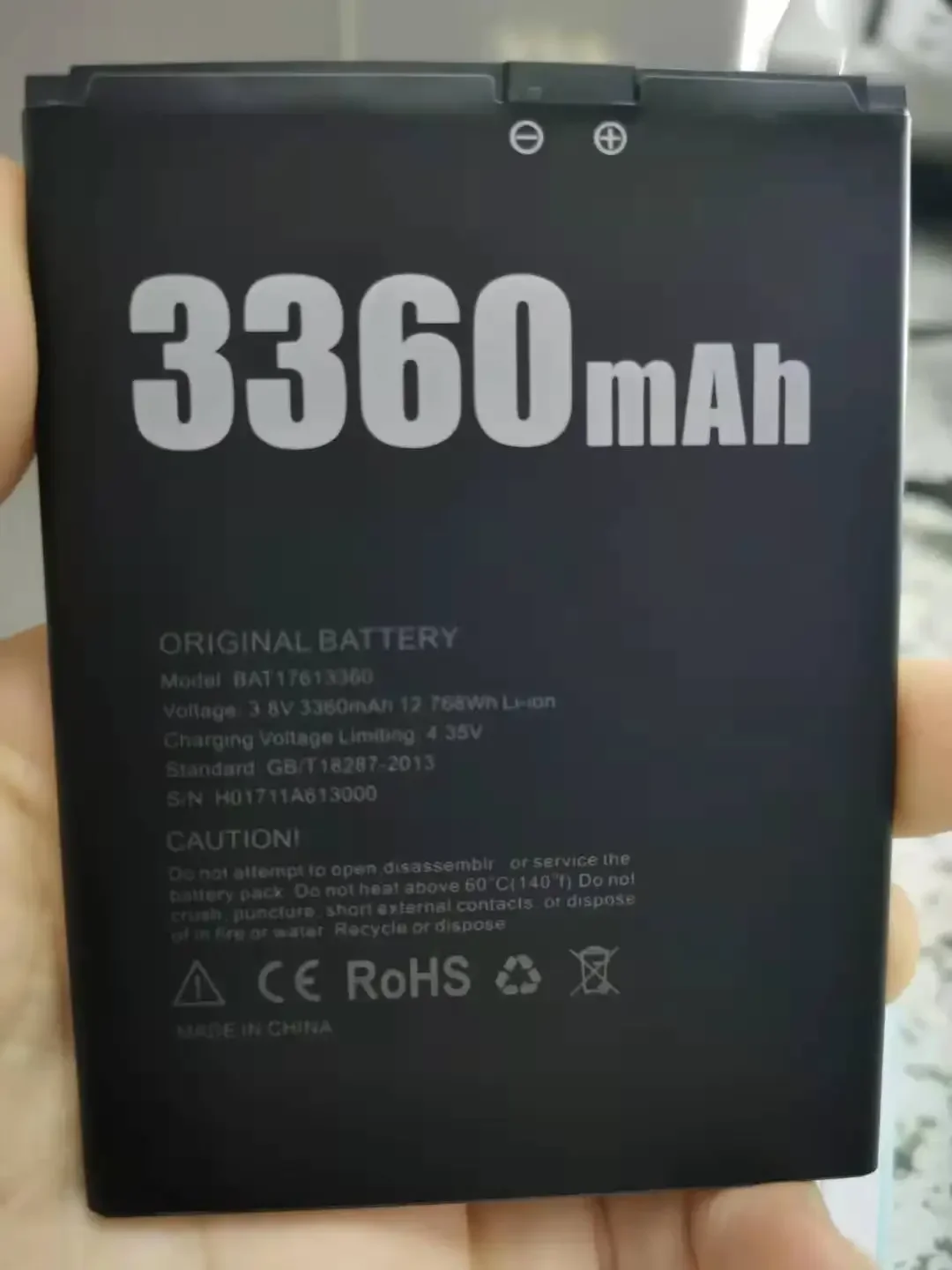 DOOGEE-High Capacity Original Battery, Mobile Phone Accessories, BAT17613360, X30, 3360mAh, New