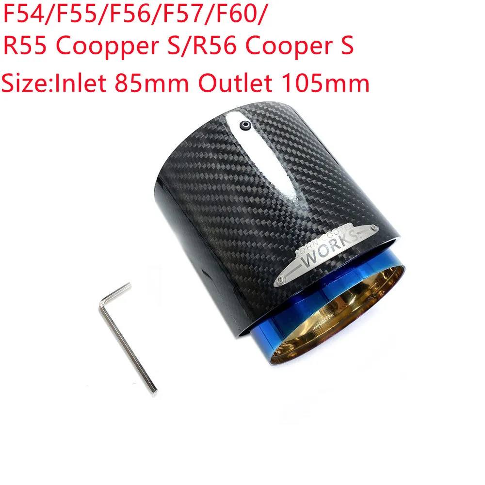 1 Stuks Topkwaliteit Carbon Uitlaatpijp Eindstukken Voor MINI Cooper S R55 R56 R57 R58 R59 R60 R61 F54 F56 F57 F60 JCW Uitlaatpijpen