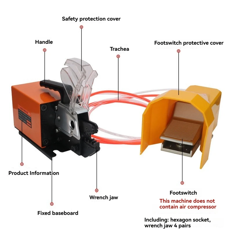 

AM-10 Пневматическая машина для обжима клемм, плоскогубцы для ножного прессования с приводом цилиндра для промышленного использования