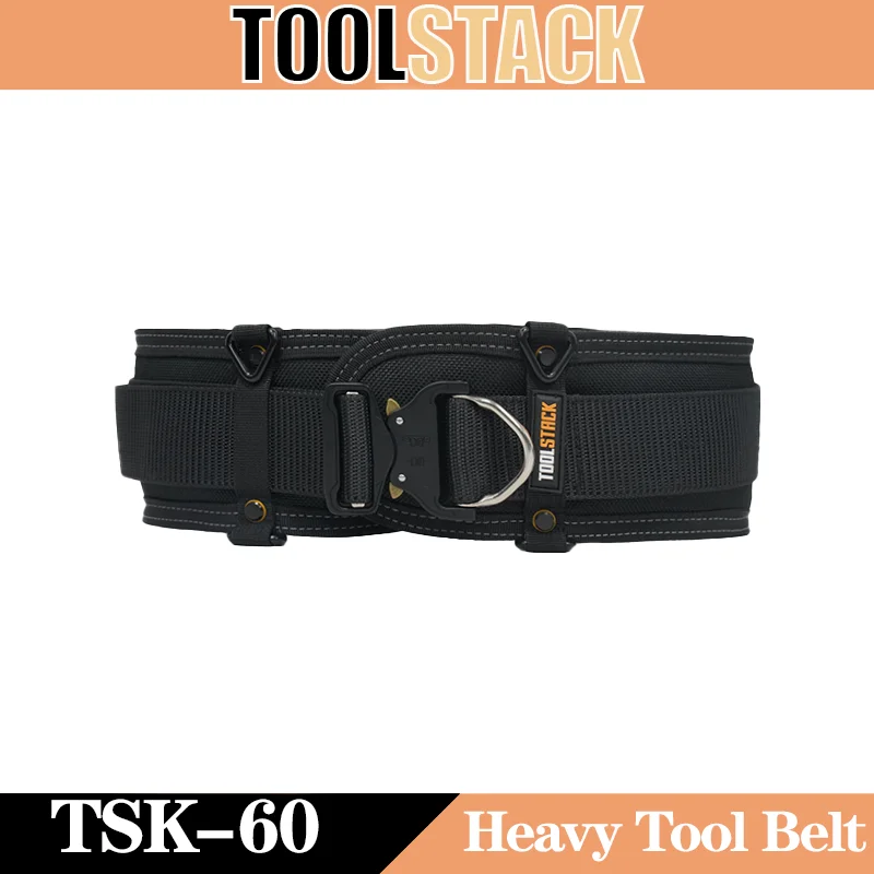 TOOLSTACK Sturdy Metal Automatic Buckle Hard Tactical Belt Double Layer Thickened Hanging Men's Heavy Duty Oxford Cloth ToolBelt