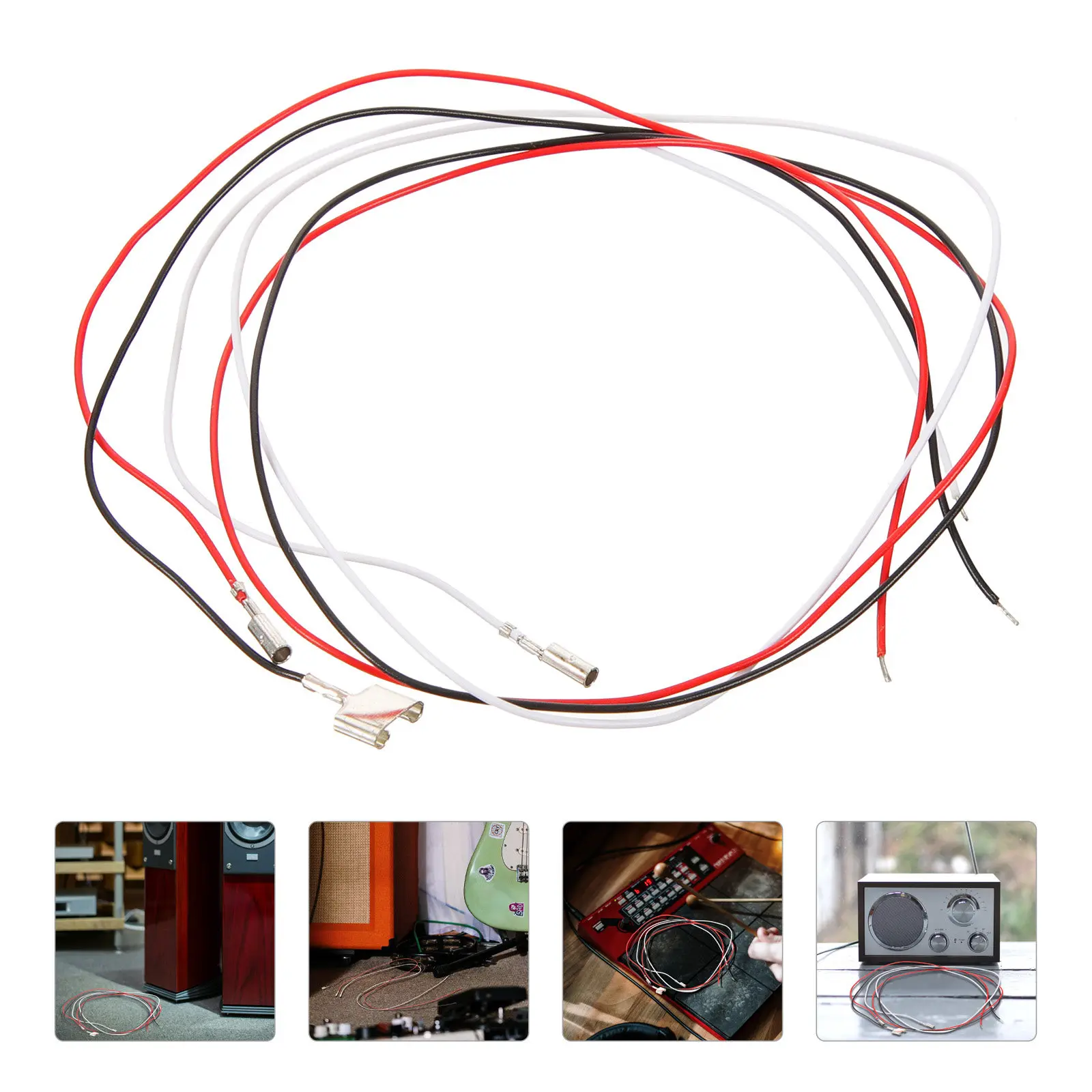 3Pcs Turntable Phono Wires Plastic Phonograph Data Lines for Cartridge to Headshell Connection Insulated Aging Resistant Smooth