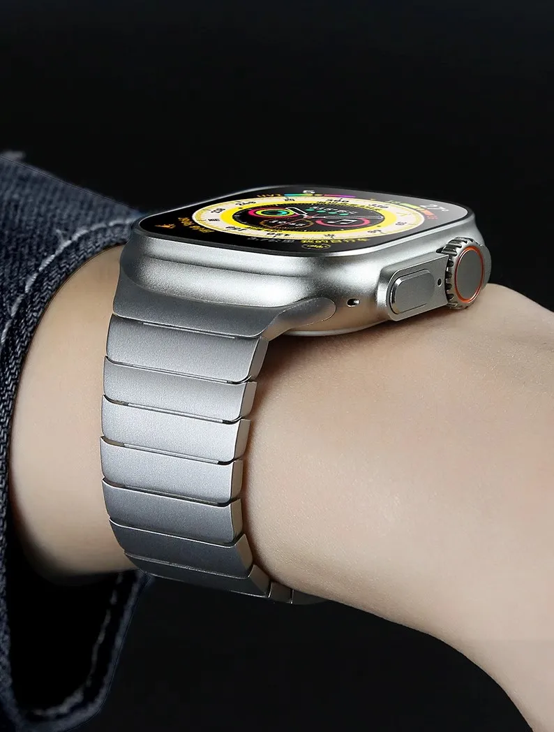 سوار تيتانيوم ملون للساعة ، سوار ربط معدني ، حزام من الفولاذ المقاوم للصدأ ، 46 ، الترا 2 ، 49 ، 45 ، 42 ، 44 ، 38 ، 40 Apple ، 41 أو