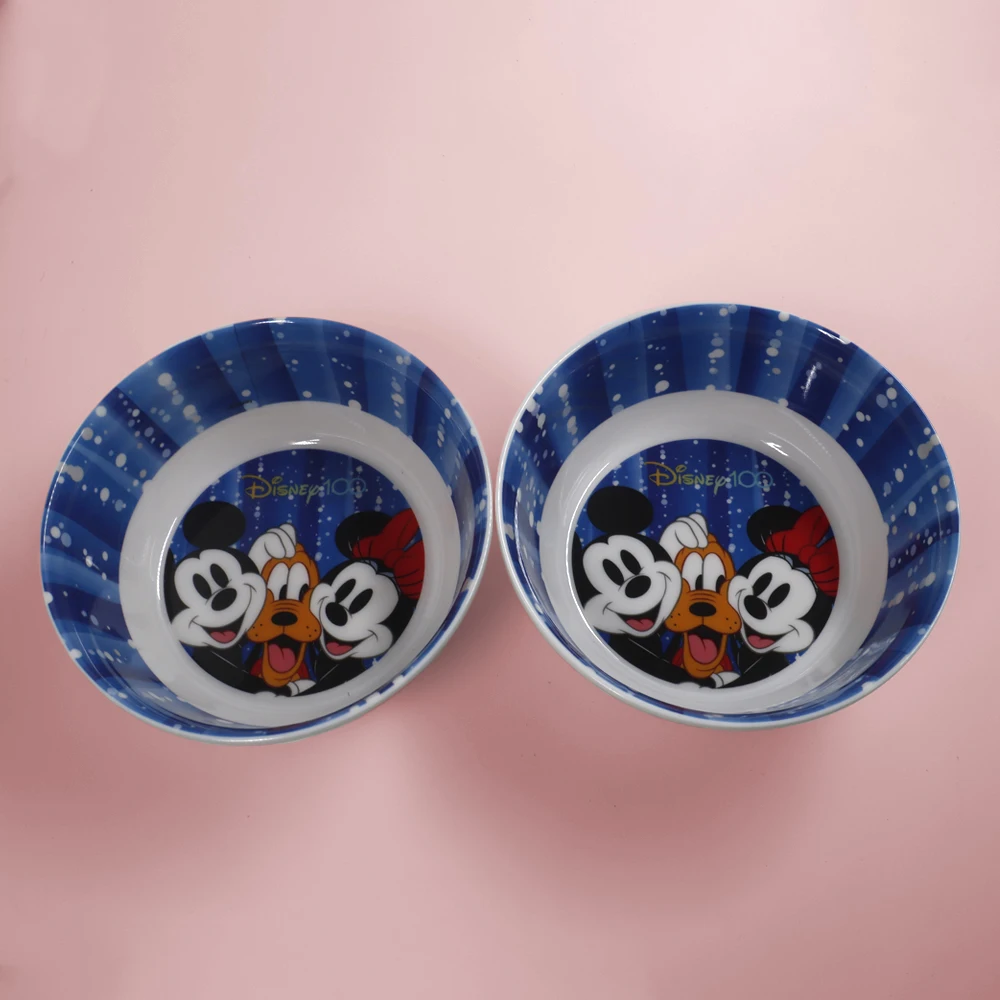 

2pcs Disney cartoon Mickey Mouse and Goofy Goof Dinner Bowl Beautifully durable birthday gift family dinner tableware