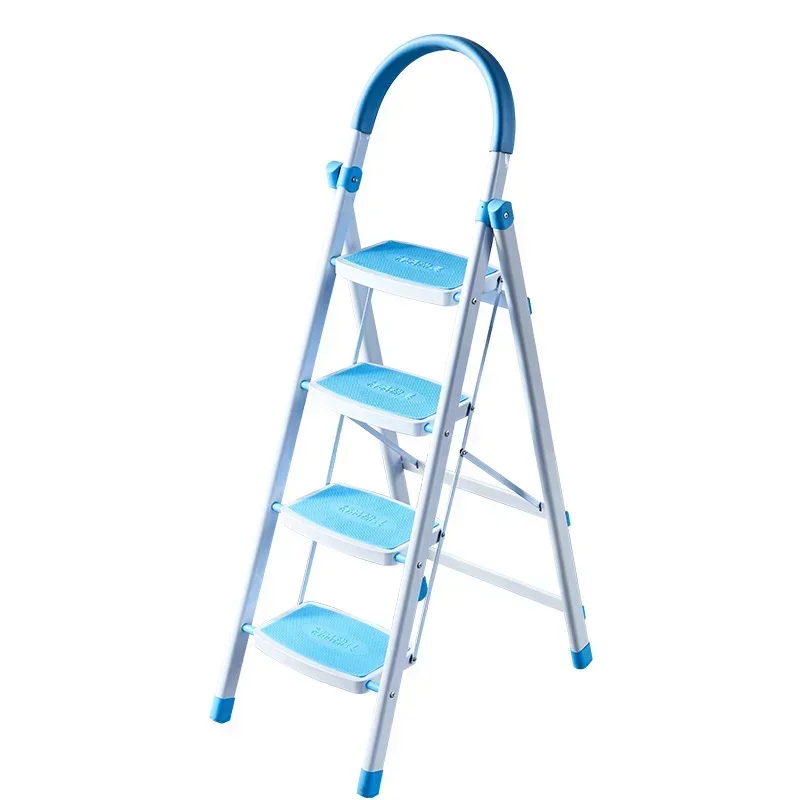 Minimalist Indoor Aluminum Alloy Triangle Step Stool Telescopic Ladder For Multifunctional Use