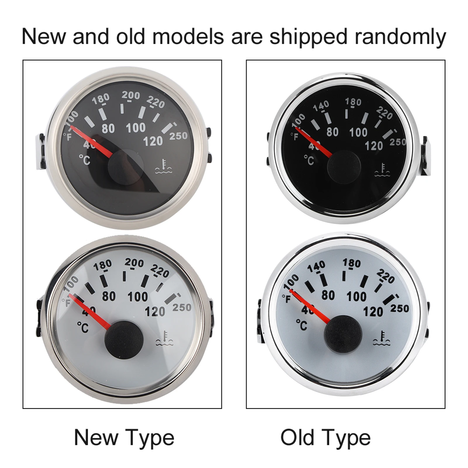 Boat Water Temp Display 52mm/2in Marine Engine Water Temperature Gauge 40-120 ℃ Temp Meter for Boat RV Water Temperature Gauge
