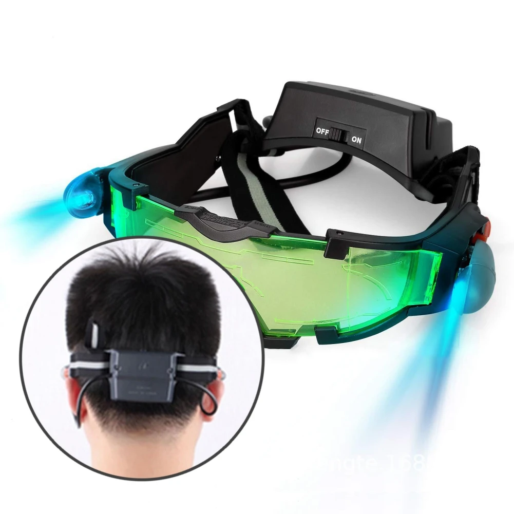 Gafas de visión nocturna LED para niños, lentes de seguridad para esquiar, ciclismo de carreras, caza, 1 unidad