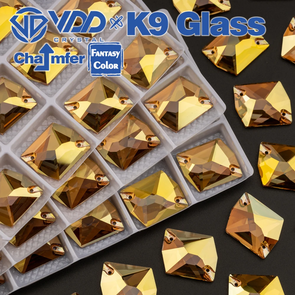 VDD Cosmic 17x21mm 15Pcs Sunshine Color K9 Glass Sew On Rhinestones Sewing Crystals Flat Back Stones For Clothes Accessories