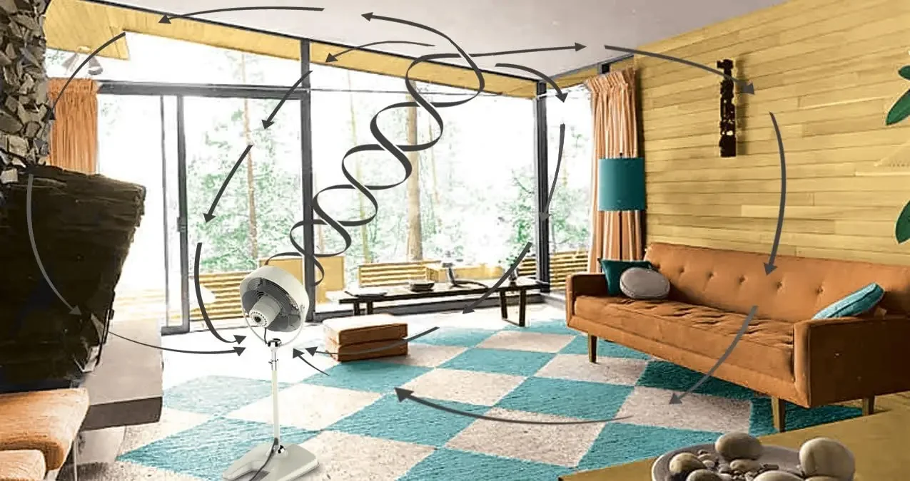 Vfan sr.台座ヴィンテージファン、冷却と装飾用のレトロな金属製スタンディングエアサーキュレーター、3スピード、調整可能な傾斜、白