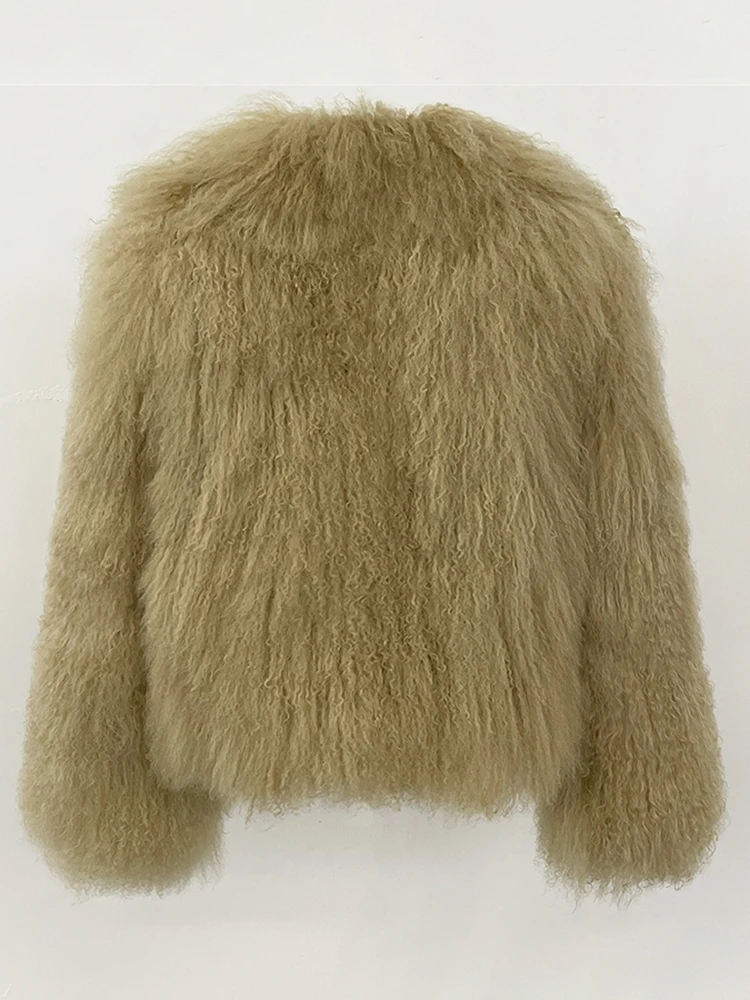 OFTBUY Natural Mongolia Sheep Fur Coat 2025 Winter Clothing Women Fashion Warm Thick Clothes Lady Elegant Real Fur Coat Female