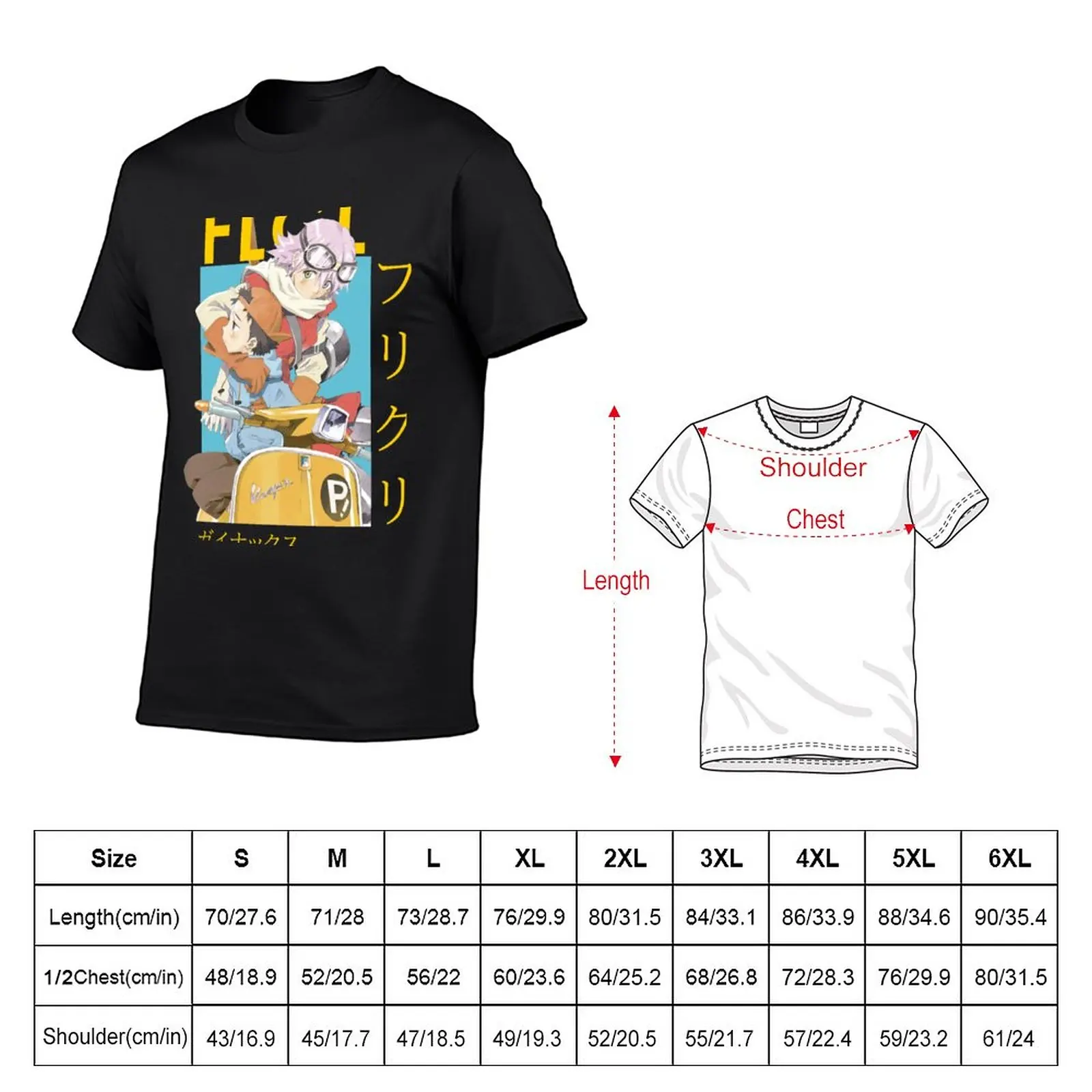 New FLCL Fooly Cooly Haruko Naota Card Anime T-Shirt aesthetic clothes tees summer clothes man clothes t shirts for men pack