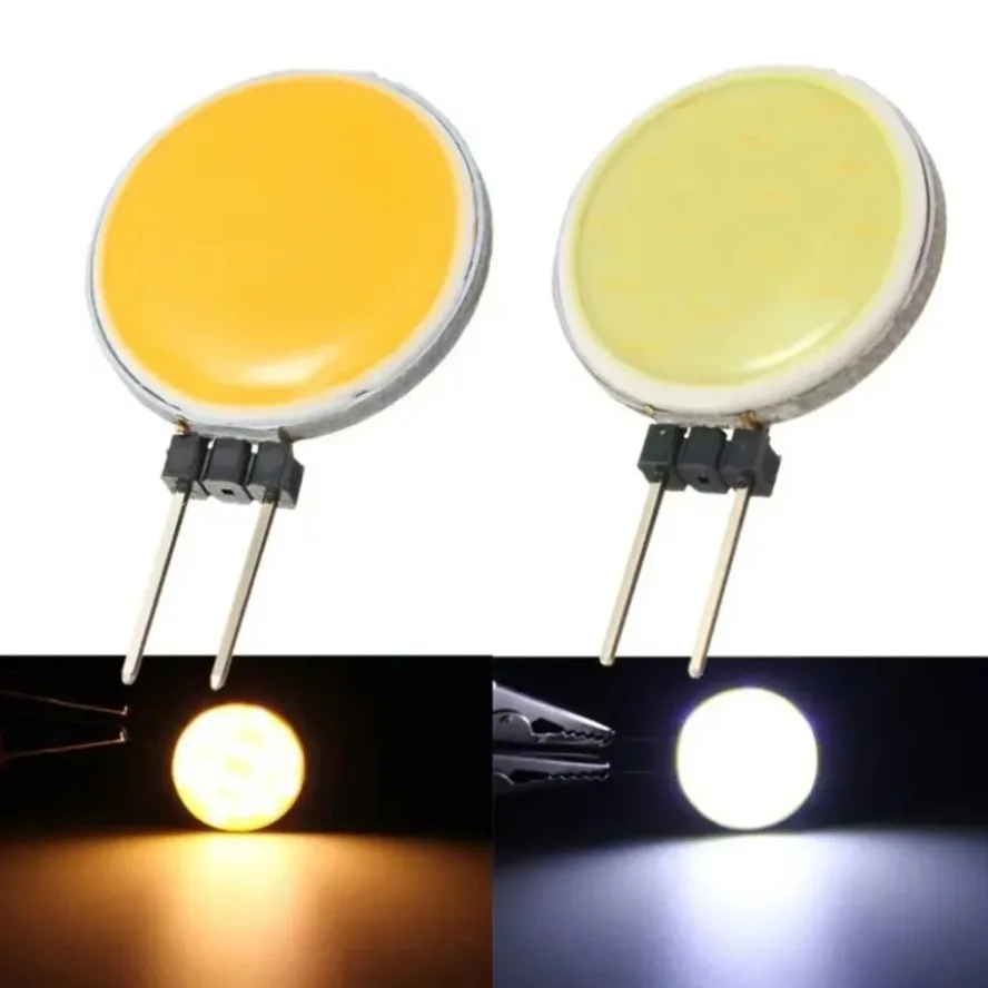 Pacote com 5 Lâmpadas LED G4 COB 7W DC 12V SMD 5050 Luz Branca Fria e Branca Quente para Substituição de Halógenas em Luminárias de Mesa e Parede