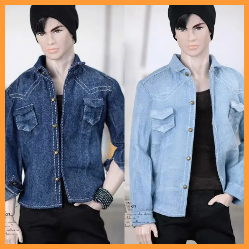 1/6 Scale Male Soldier Classic Trendy Style Simple Denim Jacket Fit FR Homme OB27 Momoko Fit 12inch Action Figure Model Toys