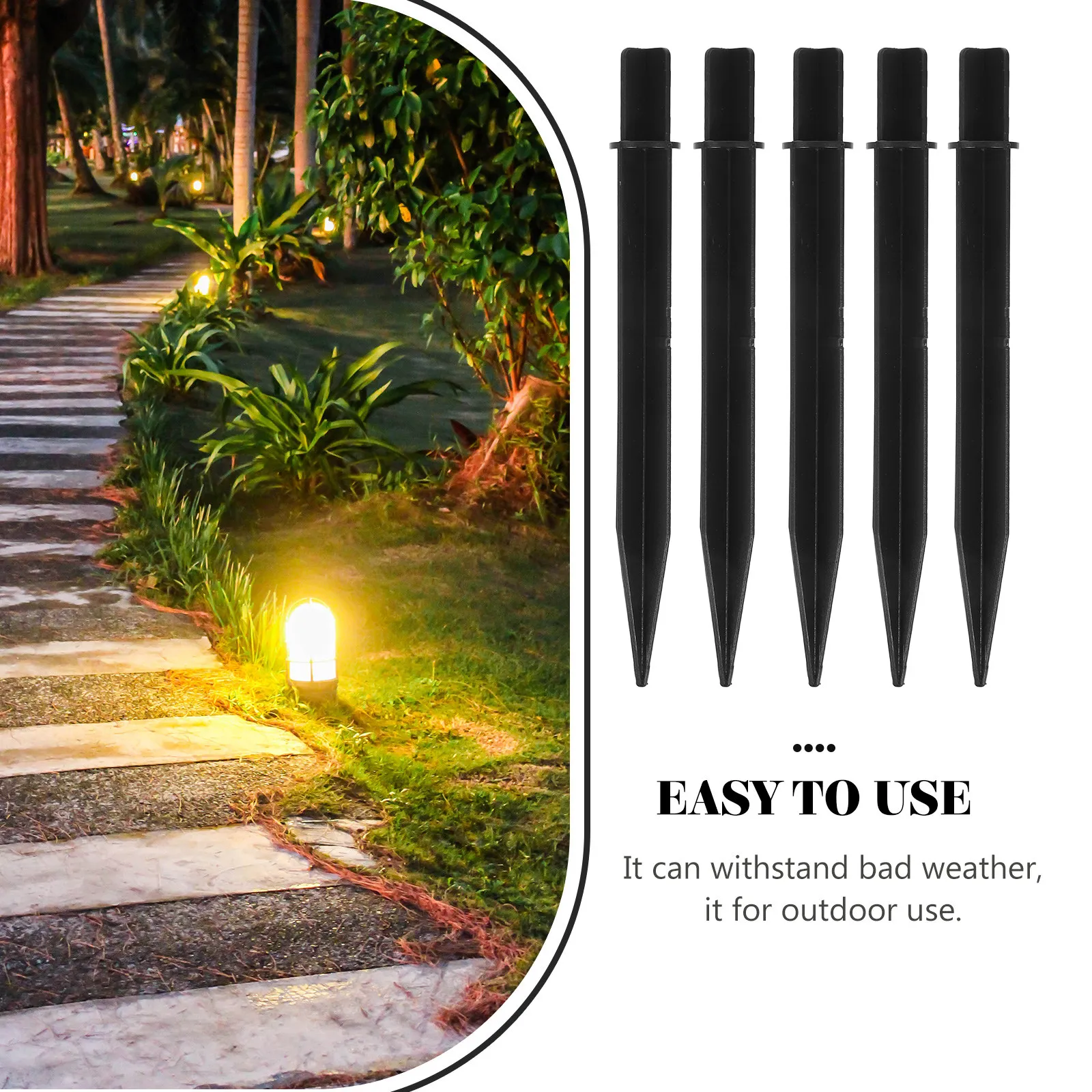 ソーラーライト用プラスチック製グラウンドステーク10個セット - Outdoor Lighting In Ground のレビューと価格