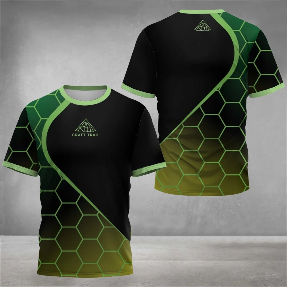 Men's gym T-shirt, short sleeved sportswear, breathable, very suitable for outdoor travel, hiking, jogging, daily training