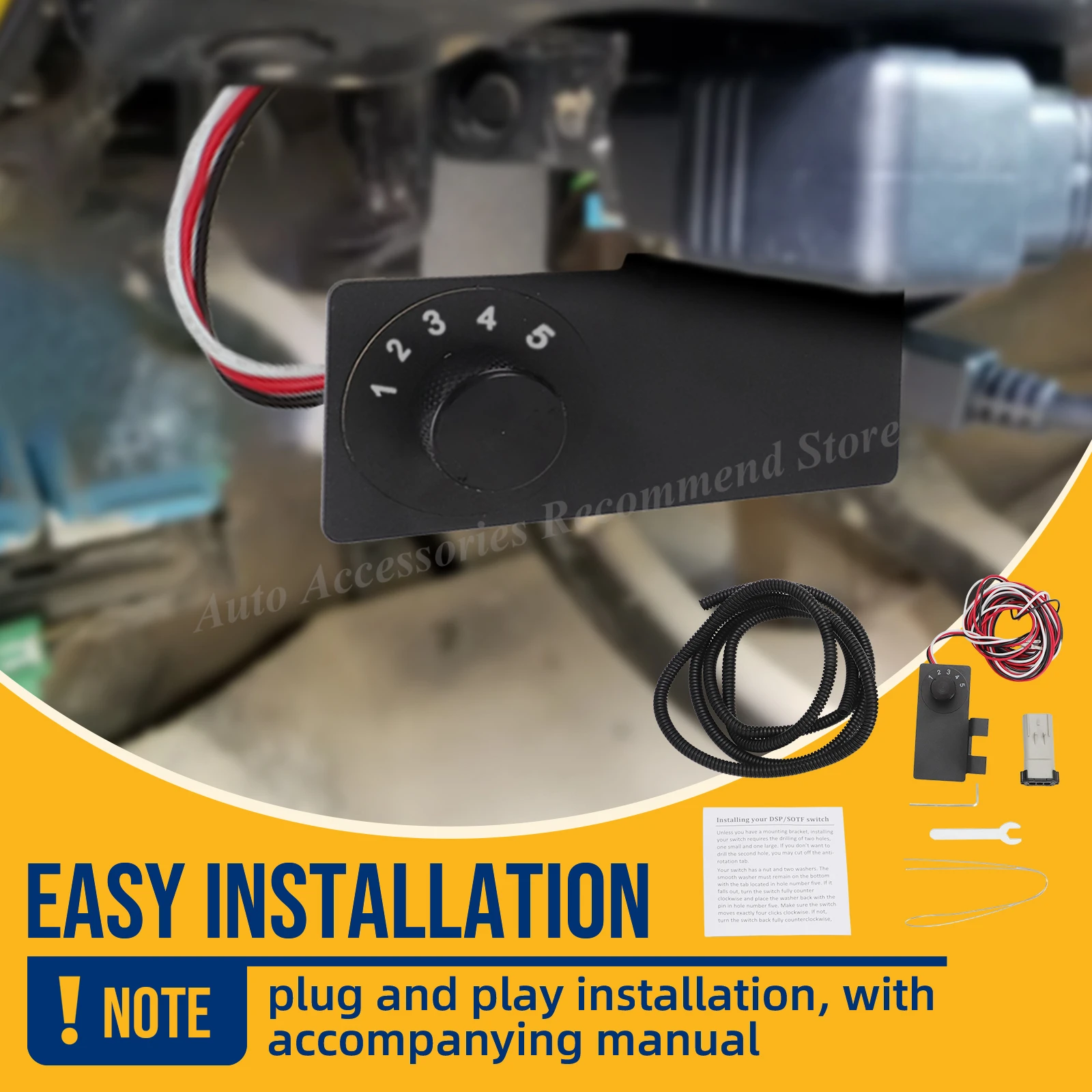 ダッジラムカミンズ67-2010-2021用アップグレードccv-dsp-sotf-5ポジションセレクタースイッチ（ブラケット付き）日産タイタン2016-2019用