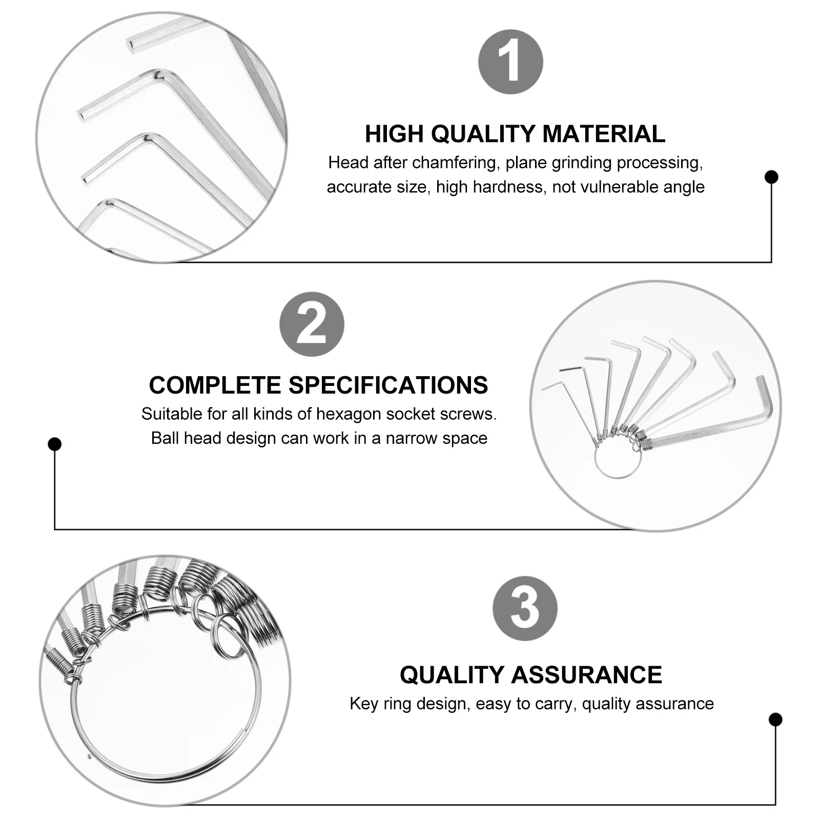 

8Pcs Premium Hexagon Wrench Set Forged Steel Allen Keys with Rust Resistant Finish for Workshop DIY Mechanic Use Spanner Tool