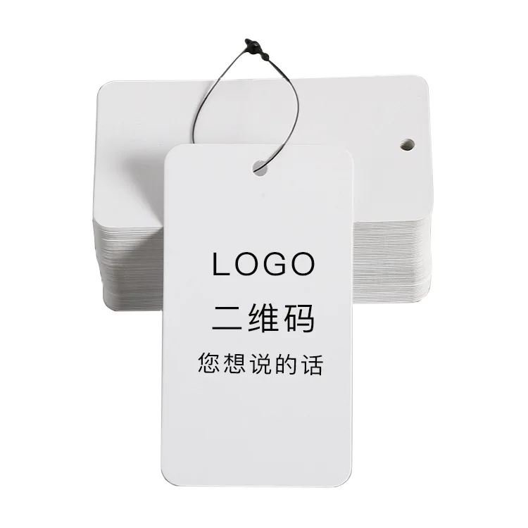 Custom Rectangle Hang Tags with Personalized Logo, Clothing Brand Fashion Paper Label, Garment Swing Tag, Price Label