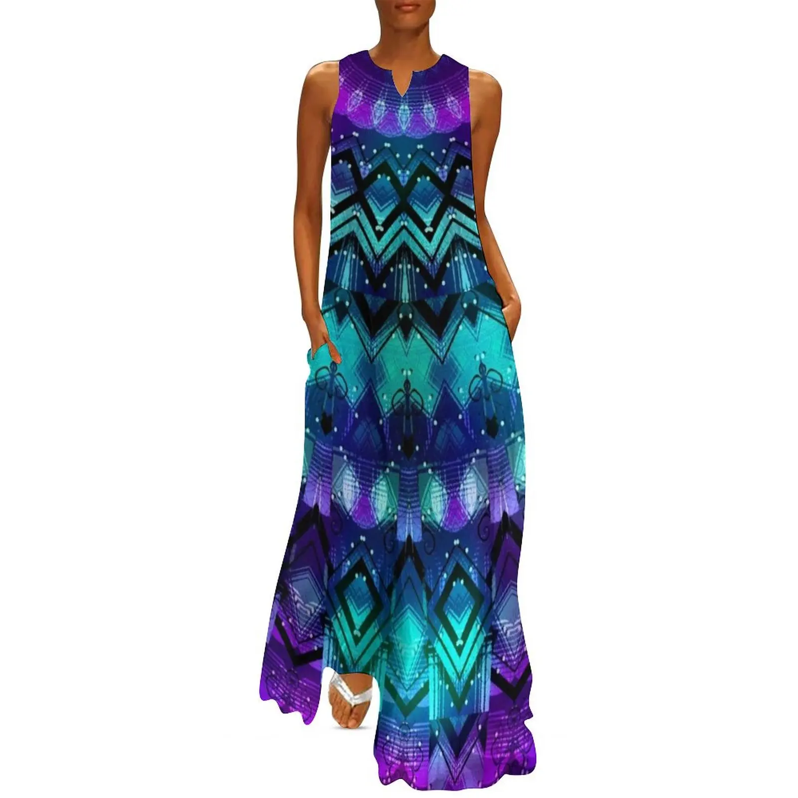 Celestial Midnight Mandala Half Long Dress Woman dresses dress women summer