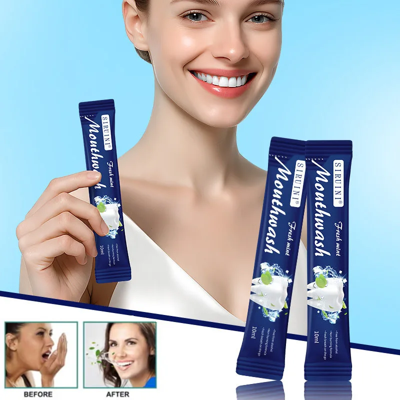 

Striped Mint Mouthwash Freshens Breath Smell Remover Preventing Tooth Decay Whitening teeth Gentle Non Irritating