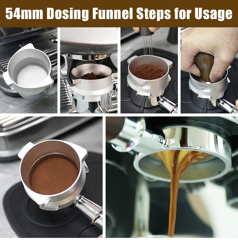 54mm Coffee Powder Receiving Dosing Ring Aluminum Alloy Loop Breville 8 Series Coffee Machines Funnels Accessories Barista Tools