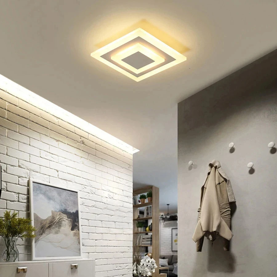 Imagem -05 - Moderna Luz de Teto Led Lâmpadas do Corredor Banheiro Sala de Estar Varanda Redondo Quadrado Iluminação Casa Luminárias Decorativas Dropship