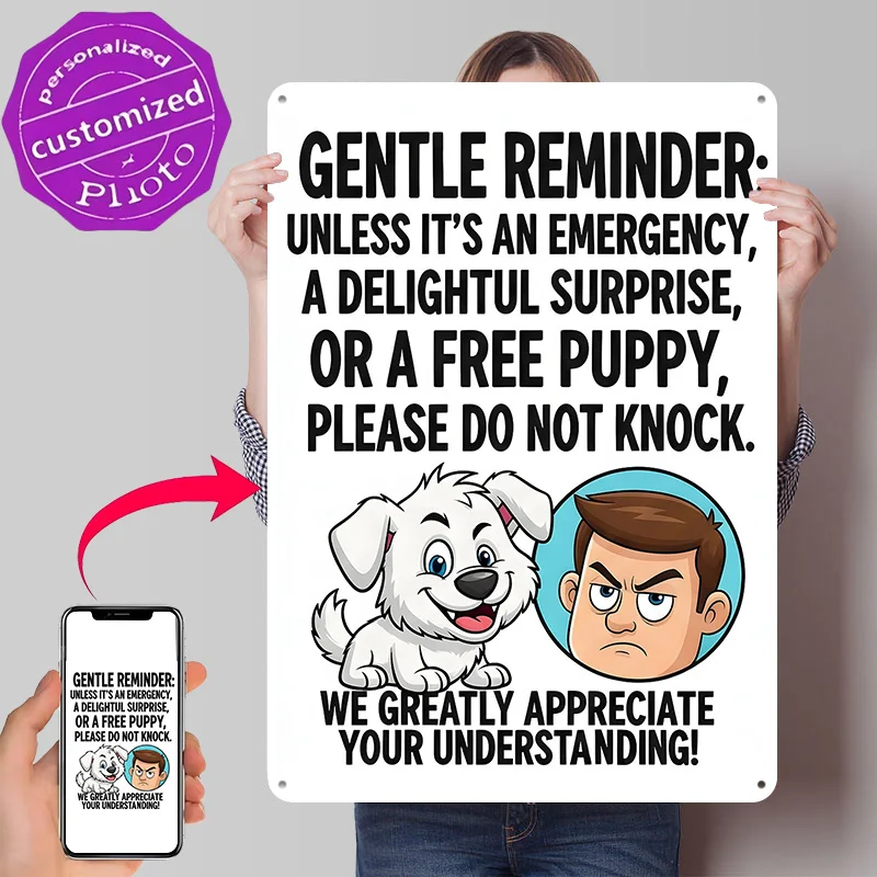 Do Not Knock Funny Sign Personalized 3D Textured Metal Poster Wall Art Vintage Tin Signs for Decoration Room Decor Luxury Home