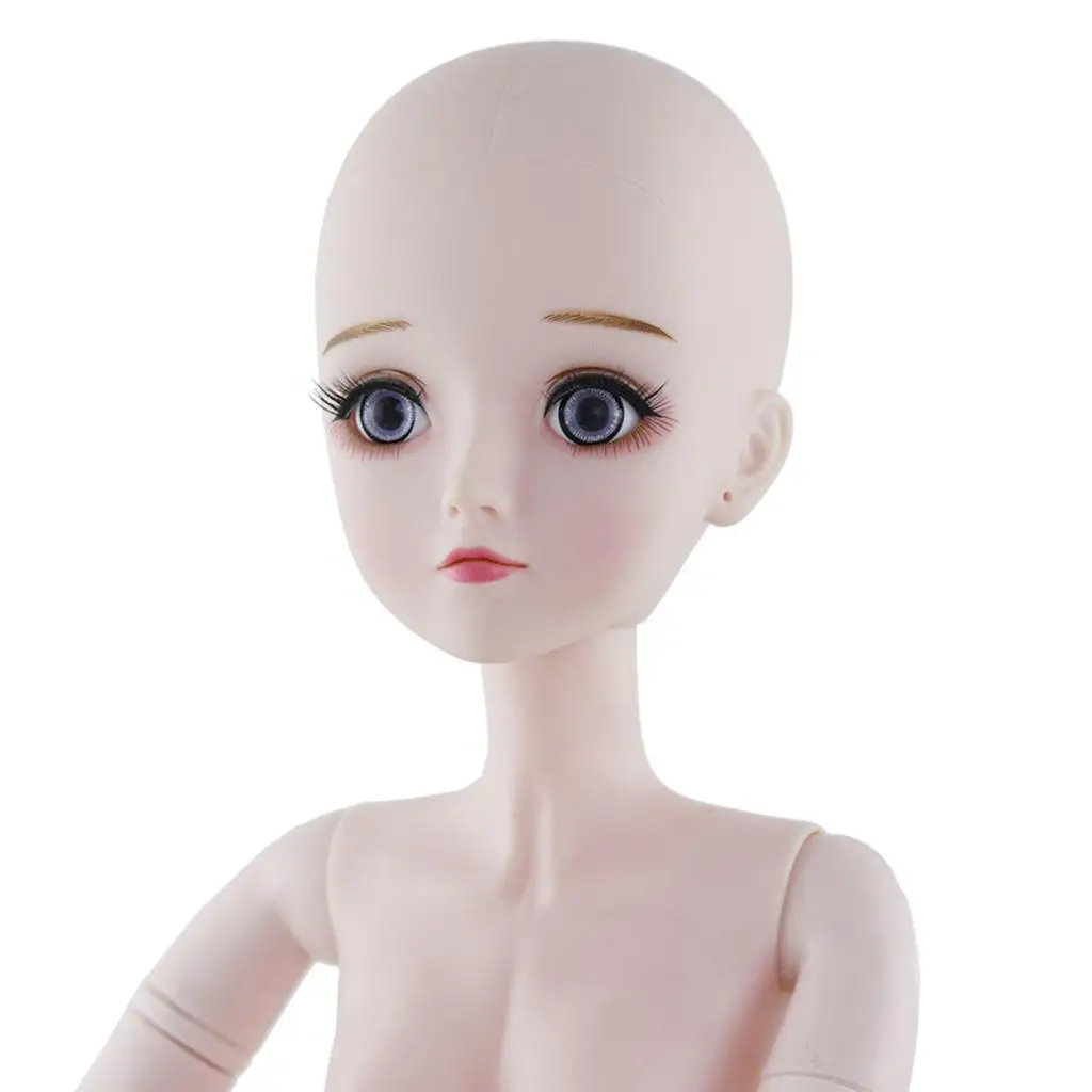 60cm 1/3 BJD Girls Head Mold With Full Set Charming 4D Eyes Doll Accessories