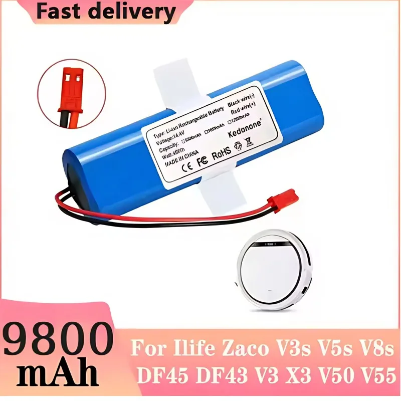 

2026PX-B010 100%Original Li-lion Battery for ILIFE V3s Pro,V5s Pro,V8s,V8 Plus V80 V80 Max V80 Pro,V3s Max 18650 12800mAh 14.4V