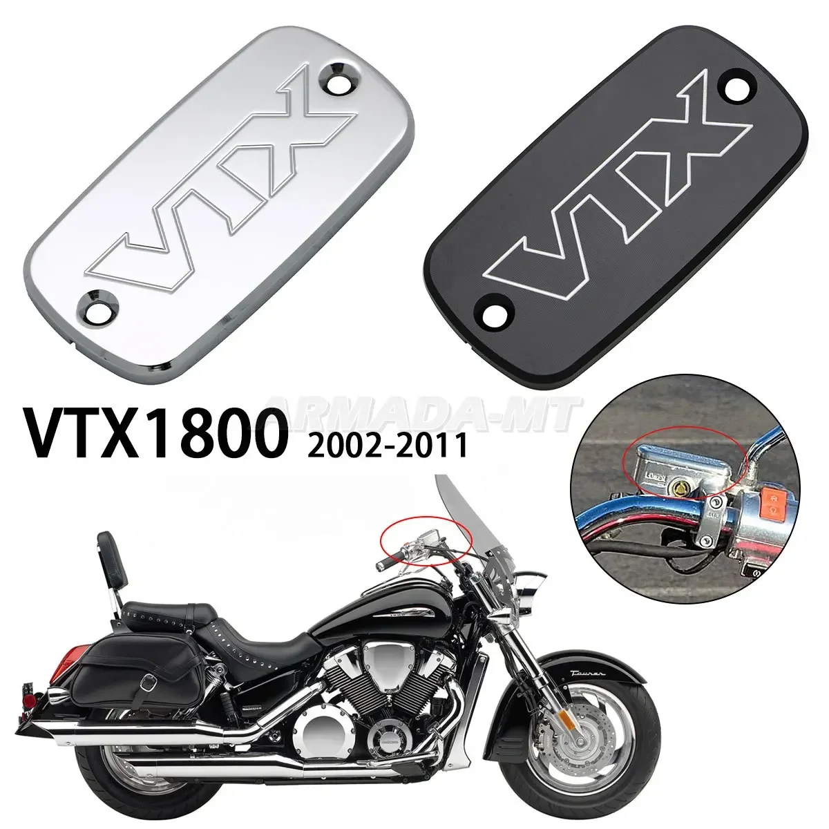Für HONDA VTX 1800 VTX 1800 2002-2011 2010 2009 Motorrad Vorne Billet Hauptbremszylinder Flüssigkeitsbehälter Abdeckung Öldeckel