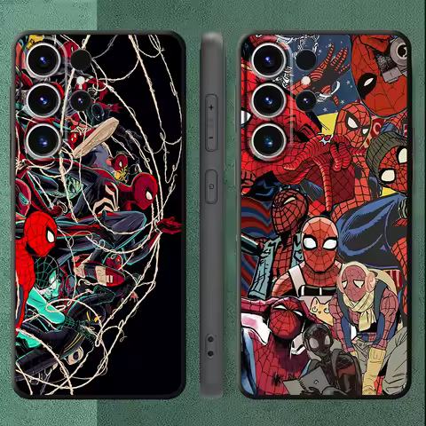 Silicone Phone Case for Samsung Galaxy S10e S21 Ultra 5G S10 S23 24 S9 S22 Plus S8 S7 S20 FE Marvel Spiderman Art Cool Cover