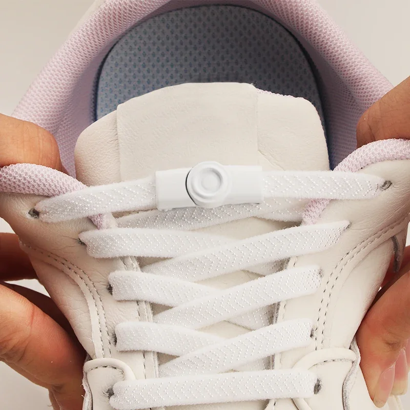 Elastic Shoe Laces No Tie 8mm Wide Flat Tennis Lock Shoelaces for Sneakers Kid & Adult Adjustable Shoe Accessories Shoes Lace