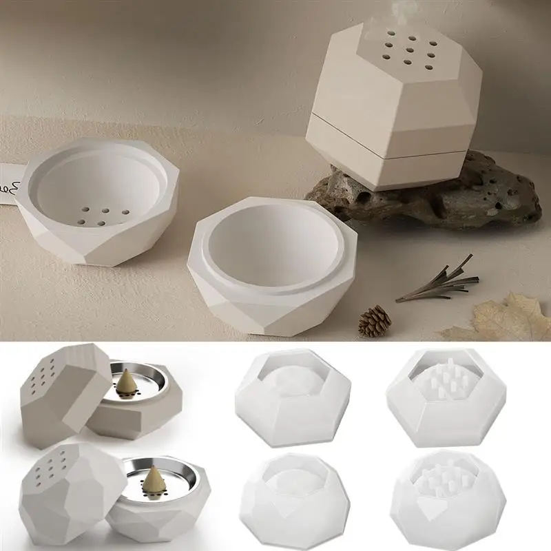 Aromatherapy Stove Silicone Mold Romantic Ceramic Retro Lamp Stove Mould DIY Cement Candle Jar Flowerpot Storage Box Home Decor