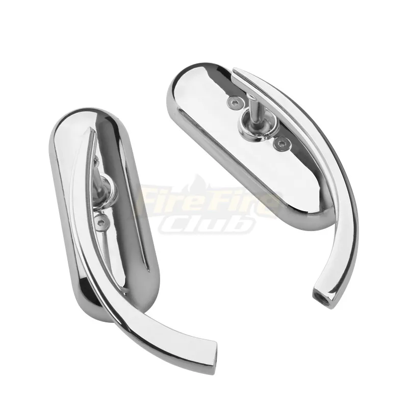 Motorcycle Chrome Mini Oval Mirror Side Mirrors 8mm10mm For Harley Honda Yamaha Suzuki Universal