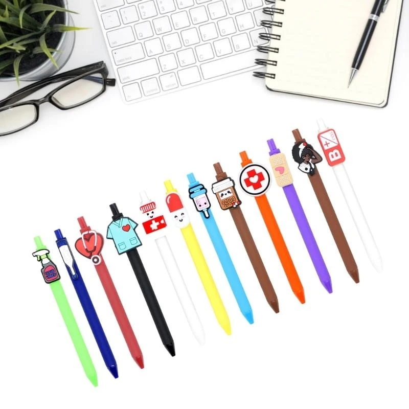 

HX6A 6/10/12 Pcs Writing Pen Retractable Ballpoint Pen Oil Pen Nurse Pen Writing Pen