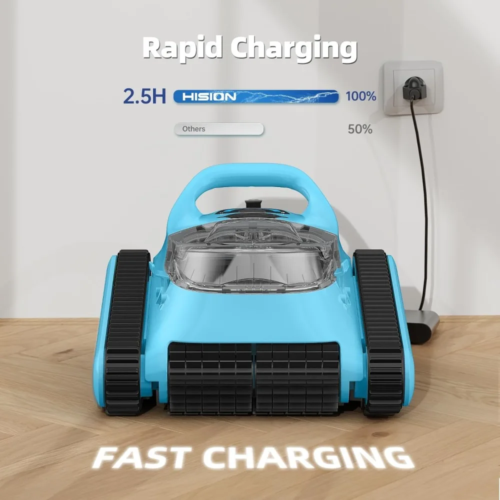 2024 New Pool Vacuum for Inground Pools: Cordless Robot Robotic Pool Cleaners with Free Hook 180W Suction Auto Vacuums