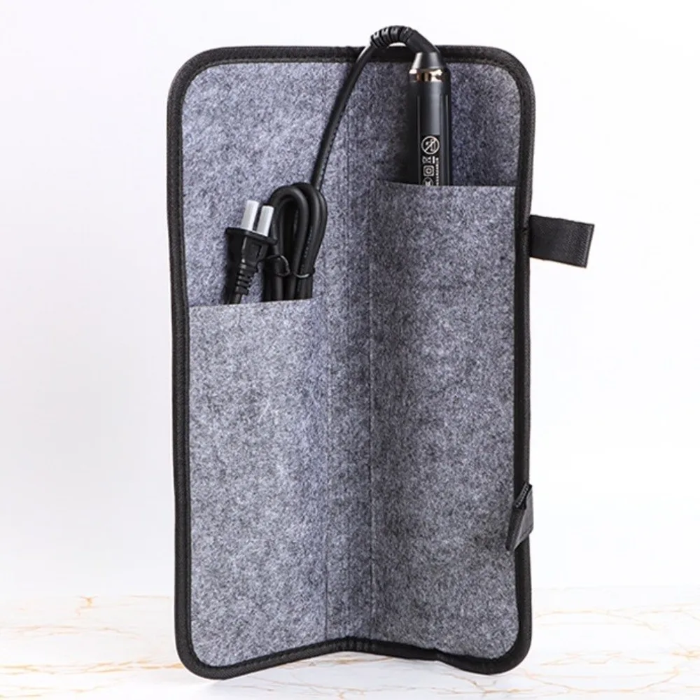 

Felt Curling Iron Bag Heat-Resistant Dustproof Straightener Storage Pouch HighTemperature Curling Iron Insulation Mat