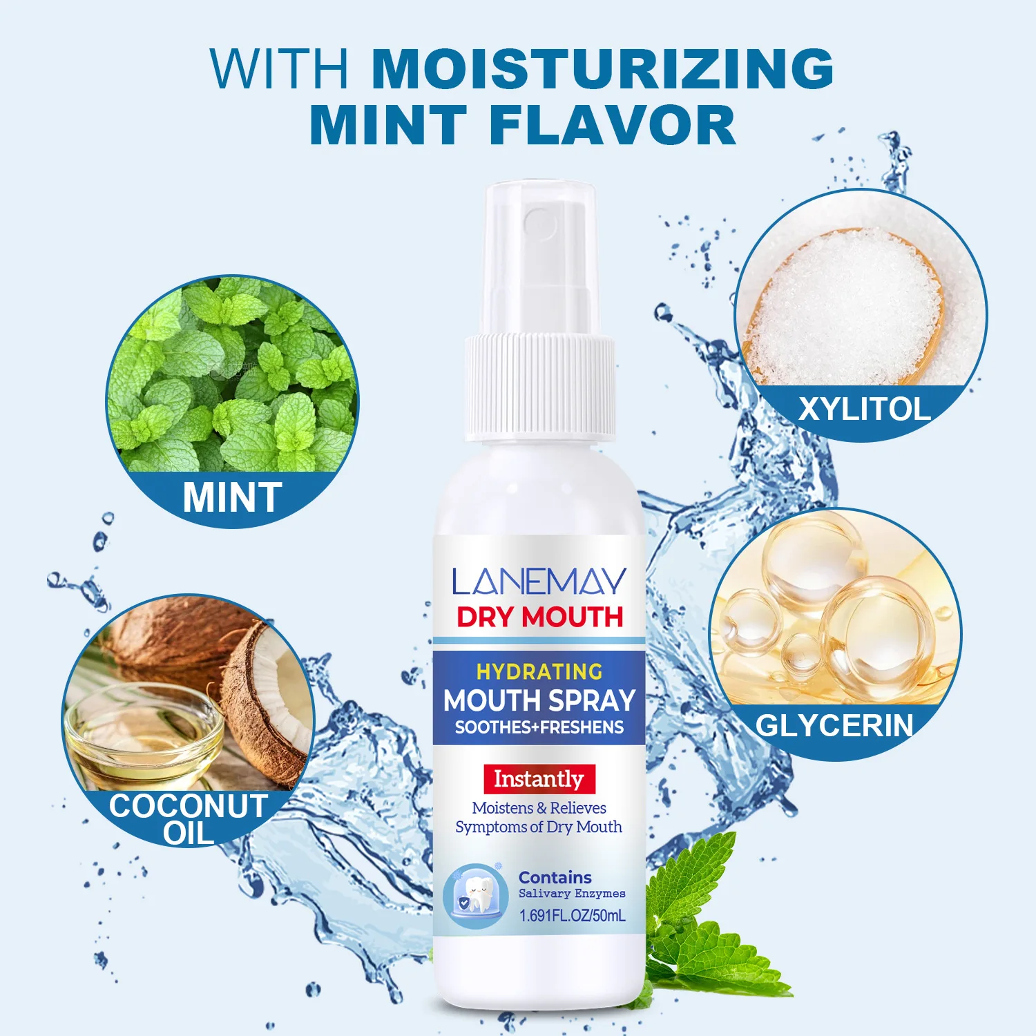 Hydrating Mouth Spray for Dry Mouth – Soothes & Freshens with Mint, Glycerin & Xylitol，Cheap and Good Quality.