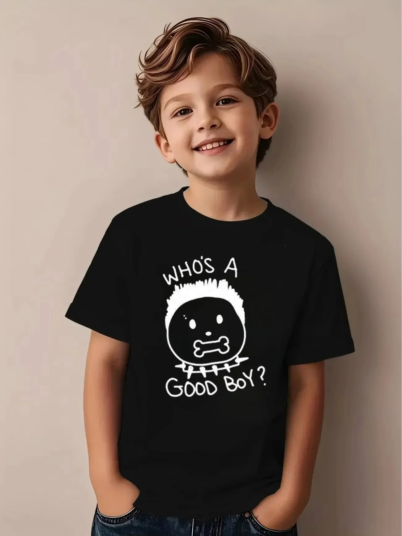 Summer Boys Girls Funny Who's A Good Boy? meme T Shirt Kids Baby Youth Men Women Tee Streetwear Vintage Oversize ironic humor