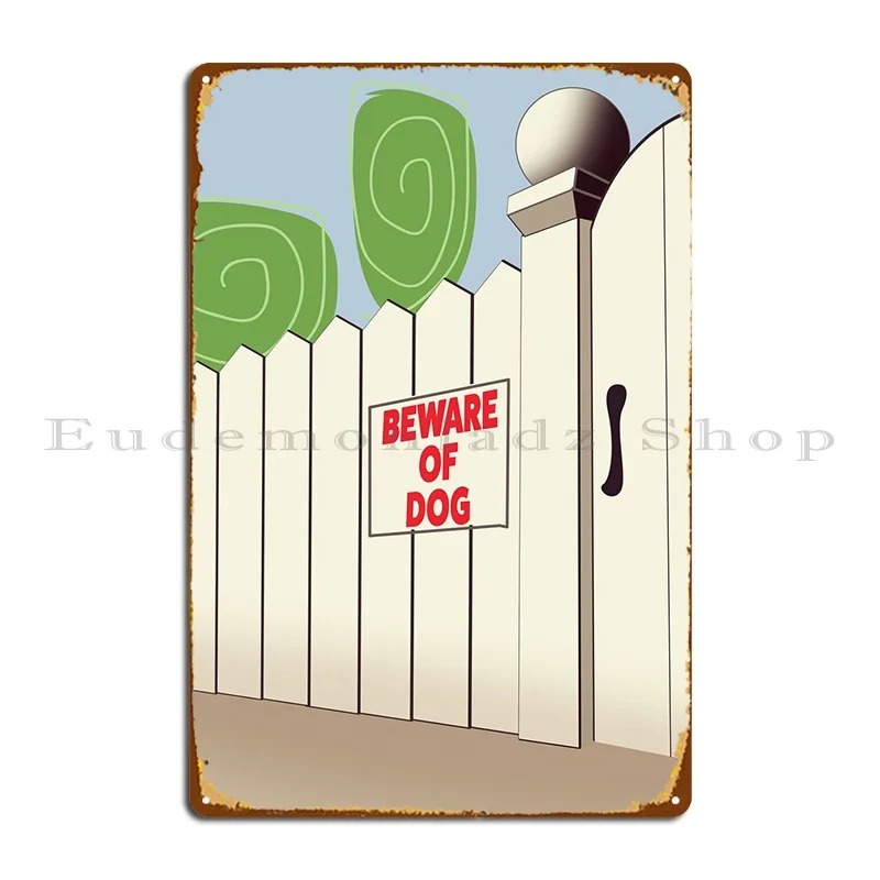 Beware Of The Dog Metal Sign PaintingCustom Wall Decor Bar Wall Decor Tin Sign Poster