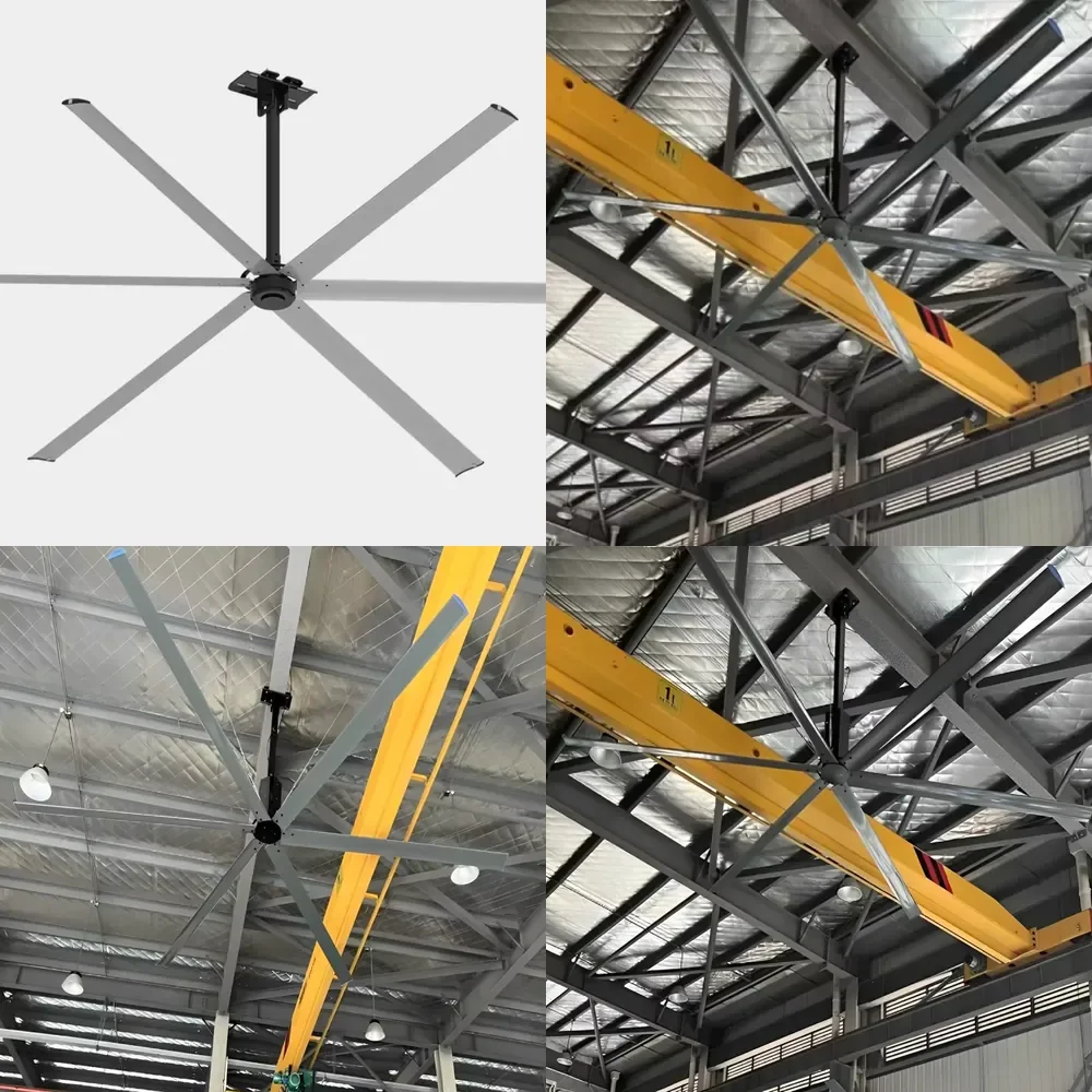 

16ft HVLS Ceiling Fan PMSM Motor 750W High Capacity Remote Control Aluminum Alloy Blades 3-Year Warranty