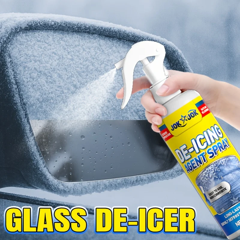 Car Glass Snow Ice Spray, Winter Windshield Window Home Glass Use, Fast Frost Thawing, Anti-Ice Protection for Your Car