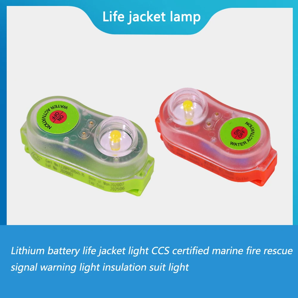 LED Life Jacket Light Water-Activate Automatic Survivor Locator Light Waterproof Life Vest Signal Light for Swimming Sea Fishing