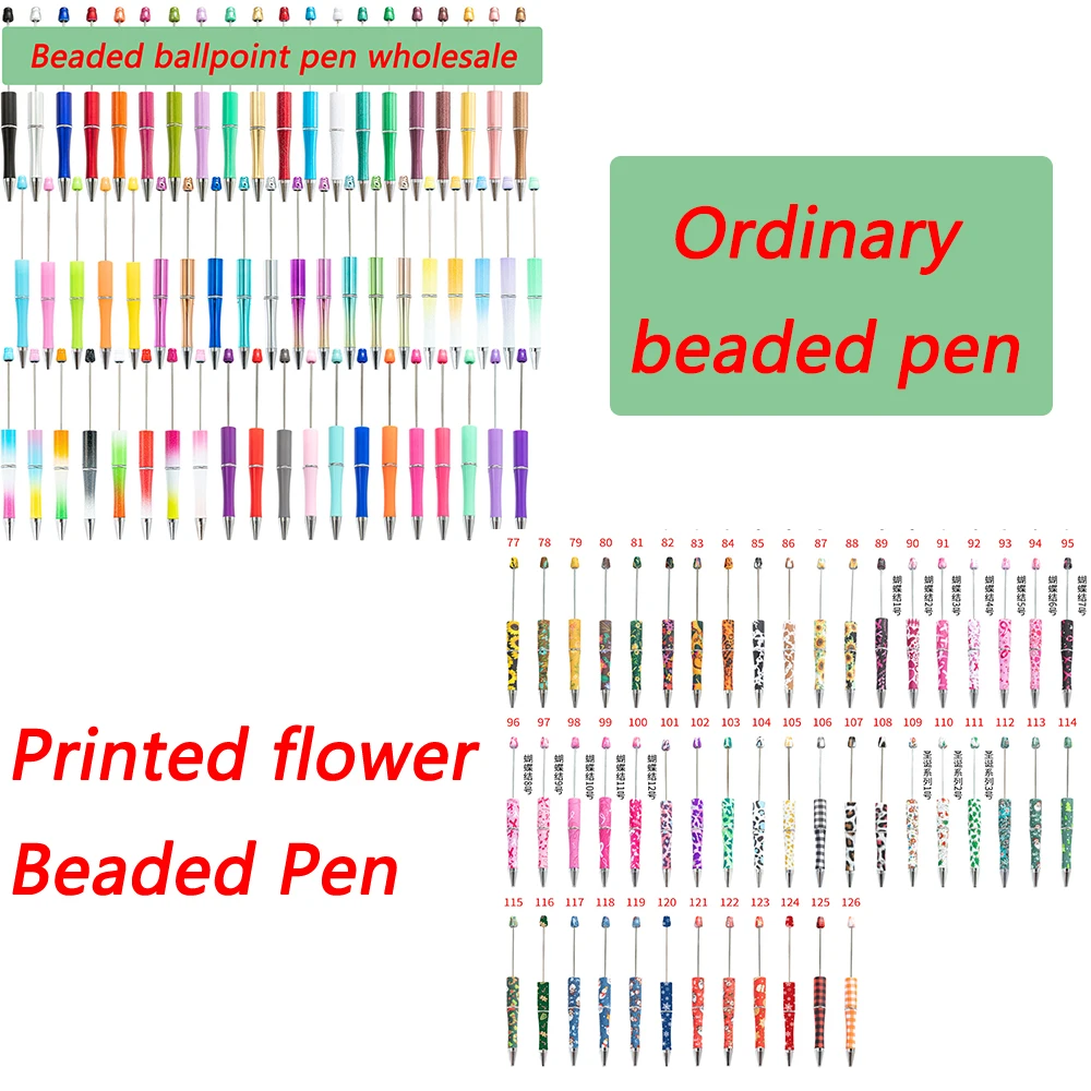 

25pcs Summarize The Colors of Beaded Ballpoint Pens Plastic DIY Pens Student School Office Supplies Wholesale Stationary Pens