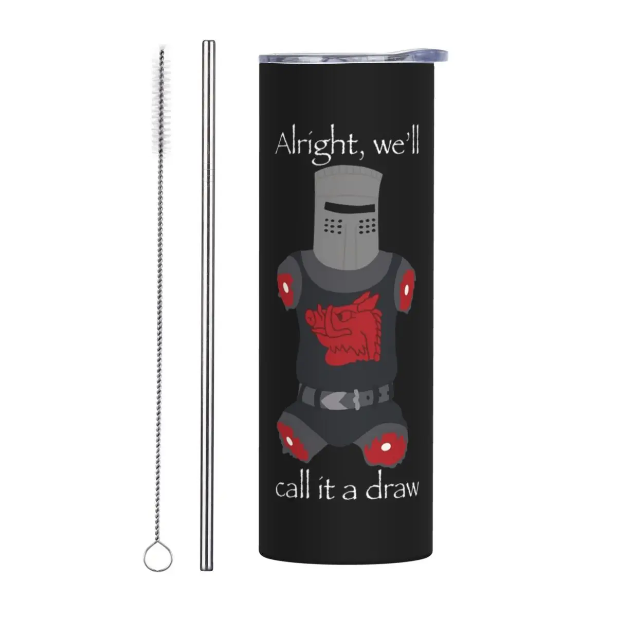 Alright, We'll Call It A Draw Stainless Steel Tumbler Vacuum Insulated Mugs Thermal Cold Bottle Straw With Lid 20oz