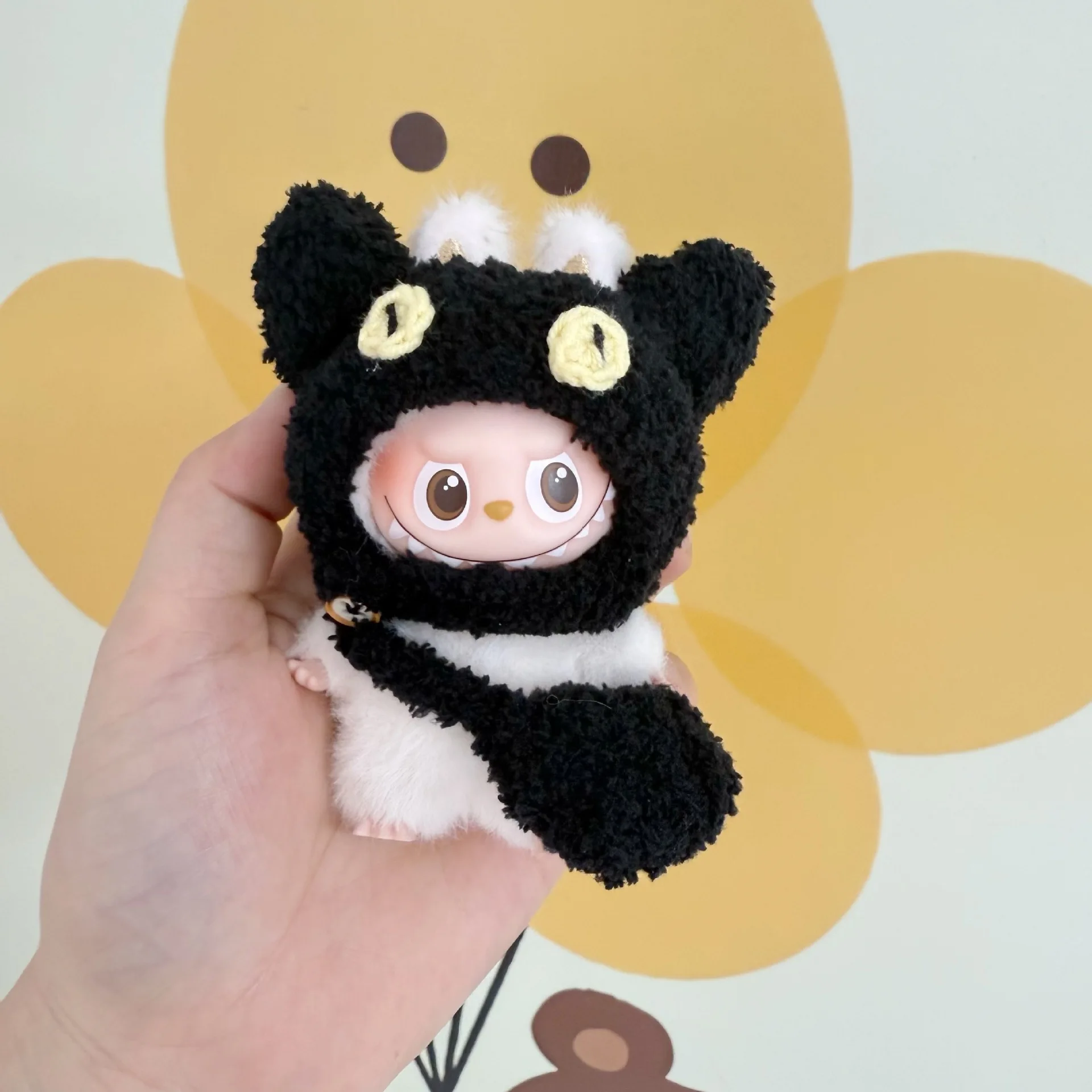 ليتل الأنف غا دمية 4.0 طبعة صغيرة لابو القماش الملابس اليدوية قبعة القط الأسود مجموعة الحقائب استبدال LABUBU #2