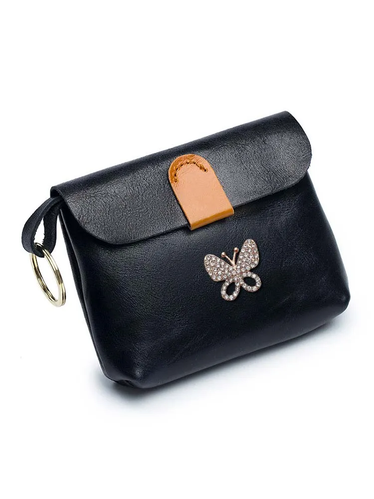 

Card ID Holders: Sleek Genuine Leather Design with Multiple Slots Light Pink Butterfly Decor Clear Blue