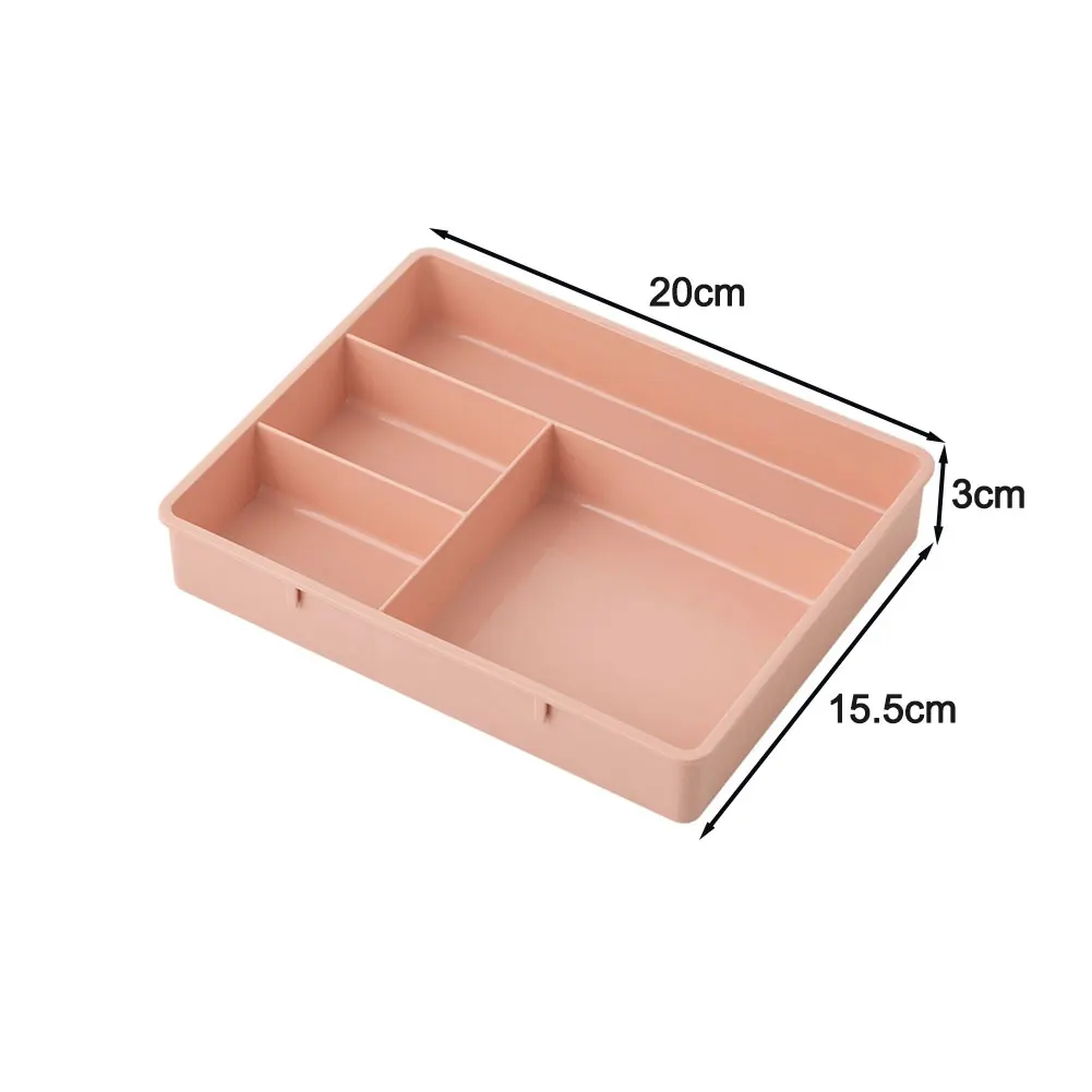 Desk Drawer Storage Tray with Four Sections for Stationery and Personal Items Organization 20cm by 15.5cm by 3cm