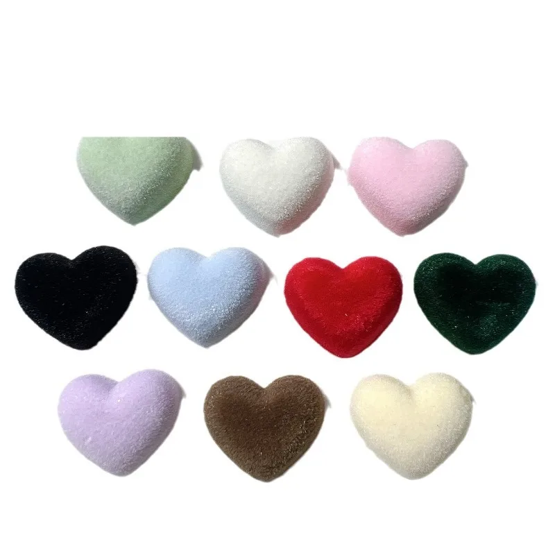 10PCS Padded Corduroy Fabic Heart Appliques for DIY Hat Clothes Leggings Sewing Supplies Headwear Decor Patches