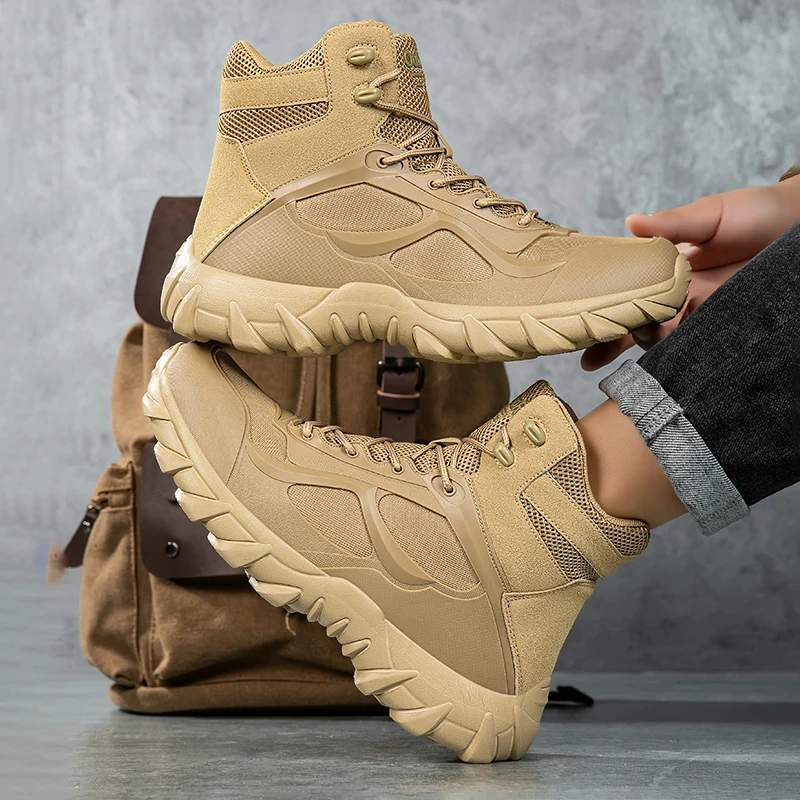 

New Outdoor Training Anti-slip Boots, High-top Men's Durable Combat Boots, Hiking and Mountaineering Boots