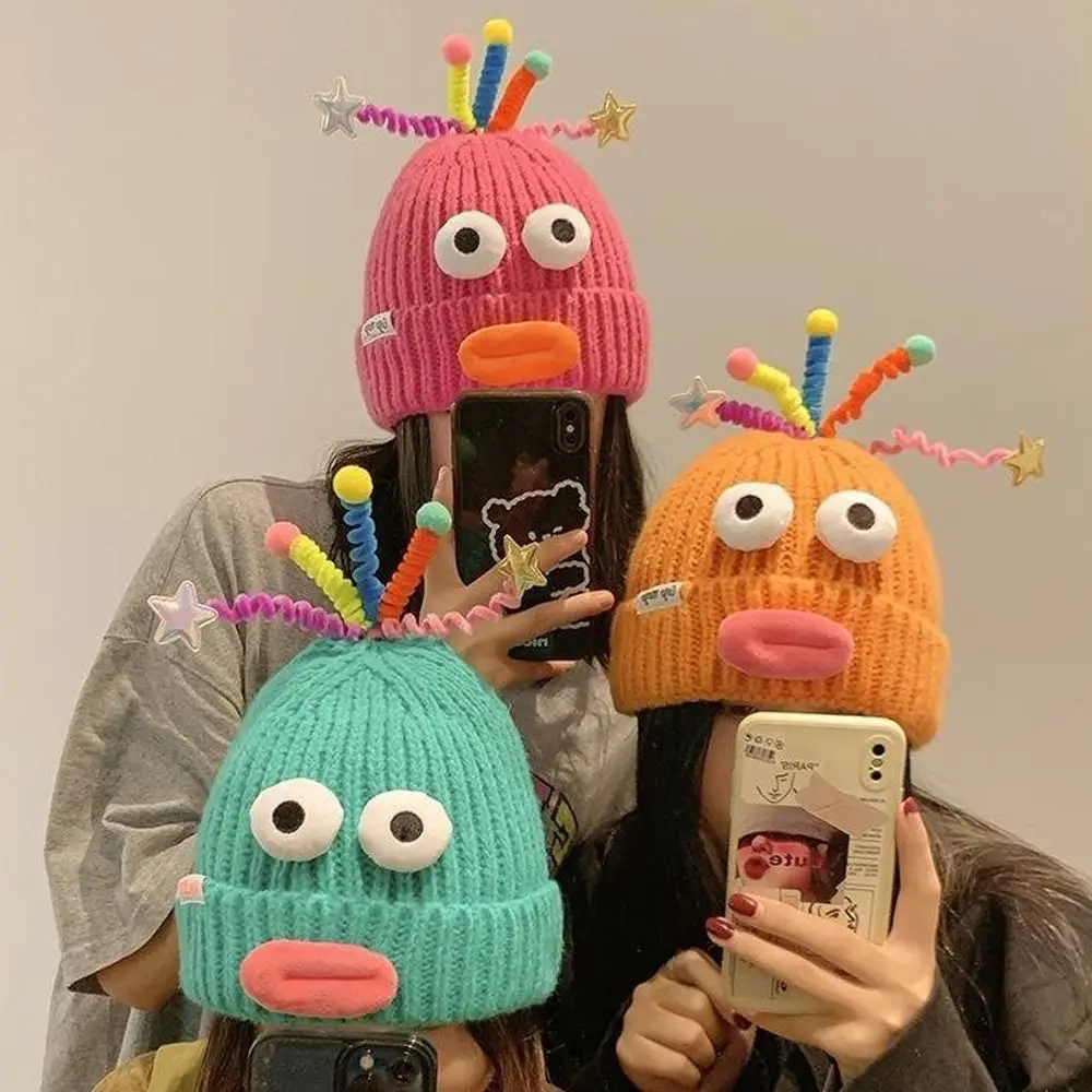 

Fashion Fun Knitting Hat Autumn Winter Cute Clown Beanie Hat Windproof Festival Accessories Warm Cap